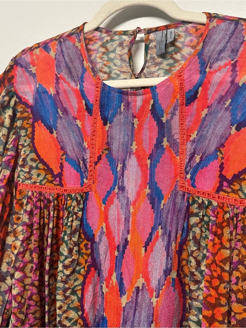 Blank London Anthropologie Miranda Boho Peasant Blouse Top Medium - Picture 8 of 10